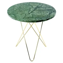 OX Denmarq Tall Mini O table, brass - green marble