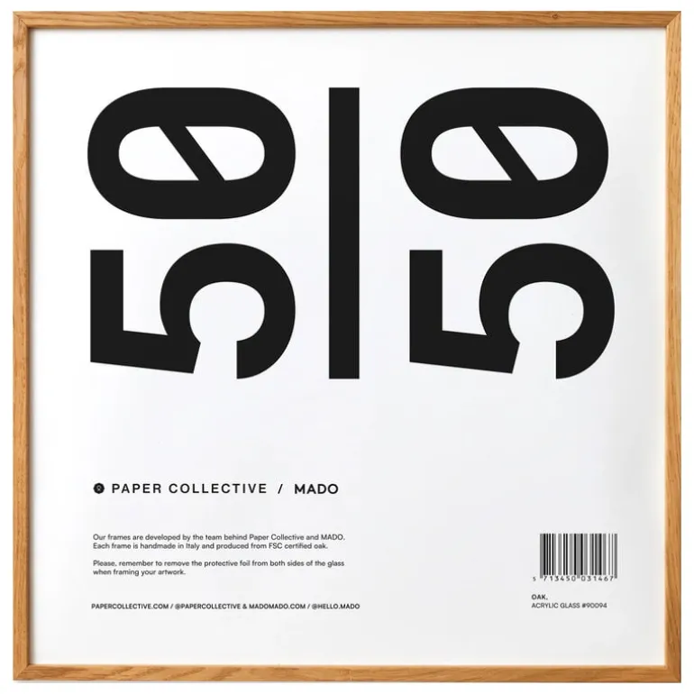 Paper Collective Frame, 50 x 50 cm, oak - acrylic glass