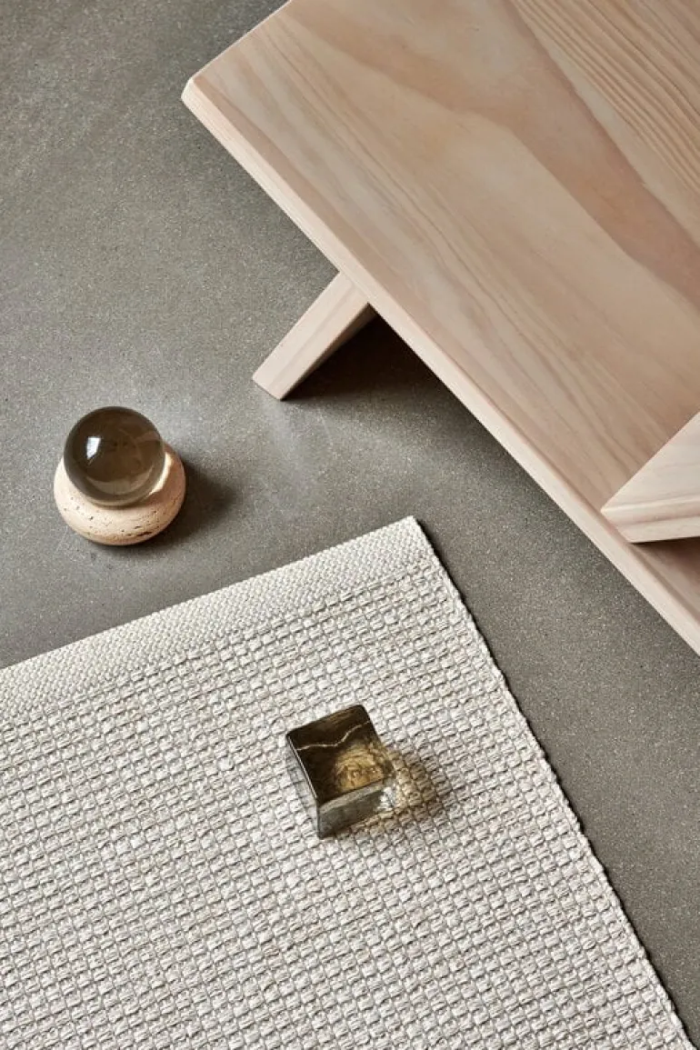 Pappelina Emm rug, 70 x 180 cm, vanilla - white metallic