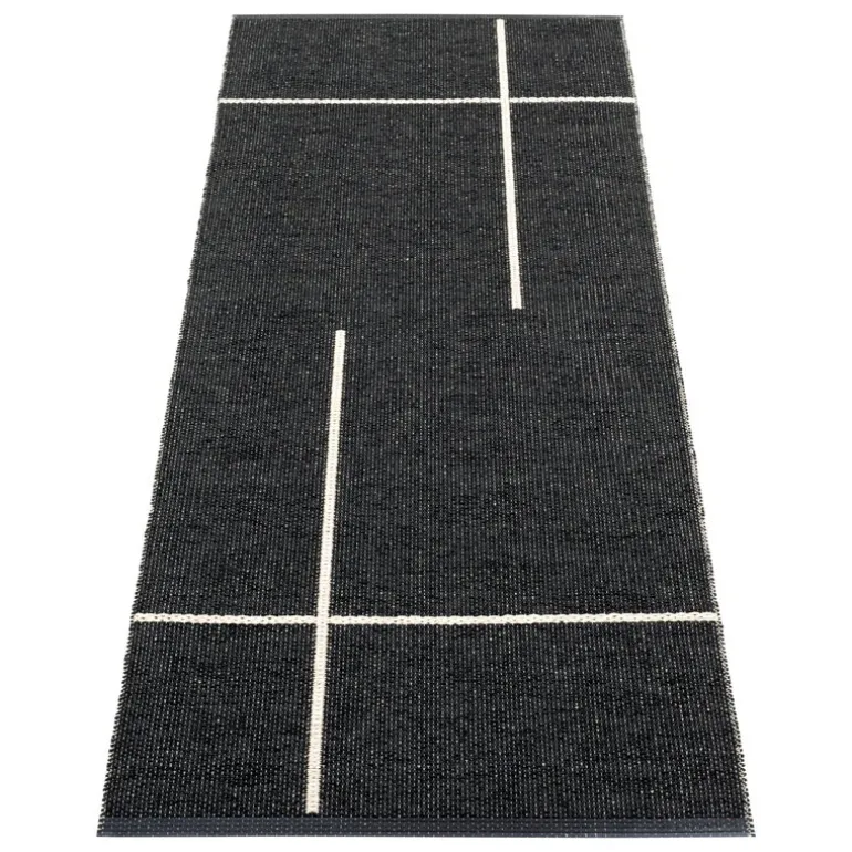 Pappelina Fred rug, 70 x 180 cm, black - vanilla
