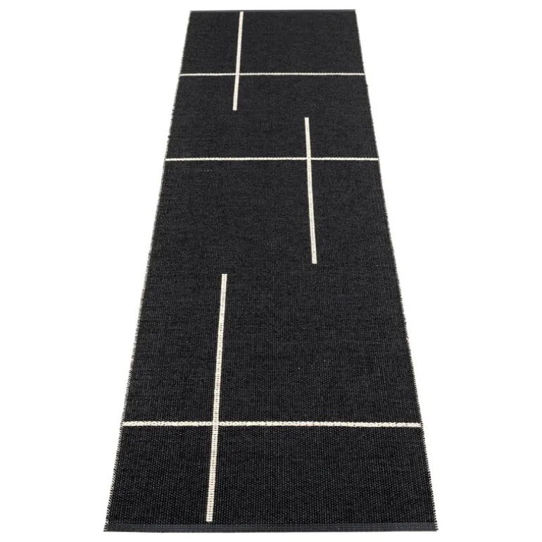 Pappelina Fred rug, 70 x 270 cm, black - vanilla