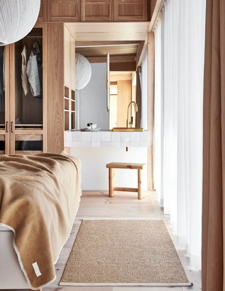 Pappelina Mono rug, 85 x 260 cm, ochre