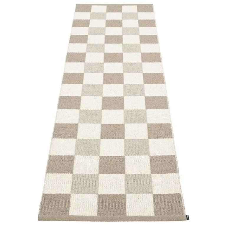 Pappelina Pix rug, 70 x 240 cm, dark linen - vanilla - linen