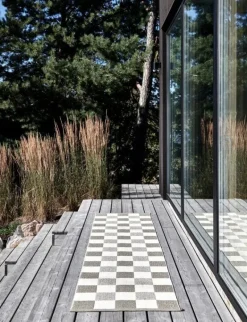 Pappelina Pix rug, 70 x 240 cm, dark linen - vanilla - linen