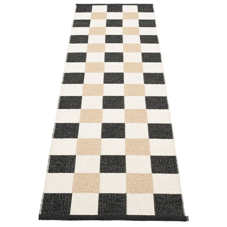 Pappelina Pix rug, 70 x 240 cm, black - vanilla - beige