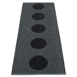 Pappelina Vera 2.0 rug, 70 x 200 cm, black - black metallic