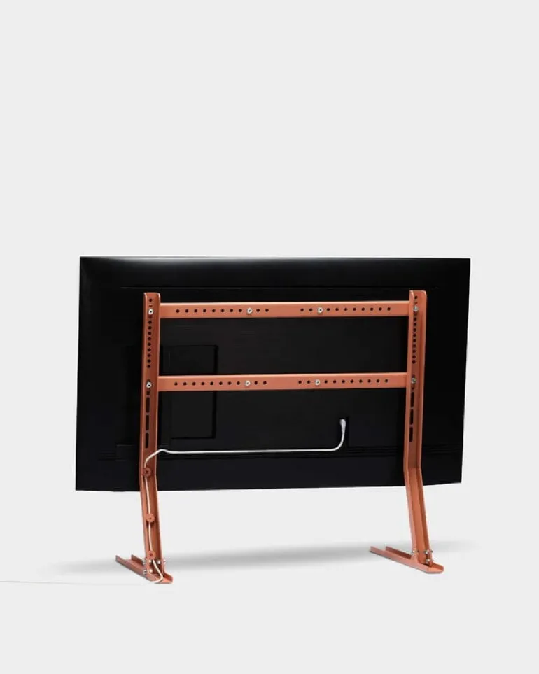 Pedestal Bendy Low TV stand, dusty rose