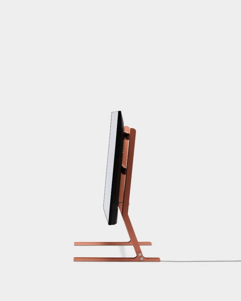 Pedestal Bendy Low TV stand, dusty rose