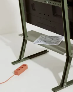 Pedestal Bendy Tall TV stand, mossy green