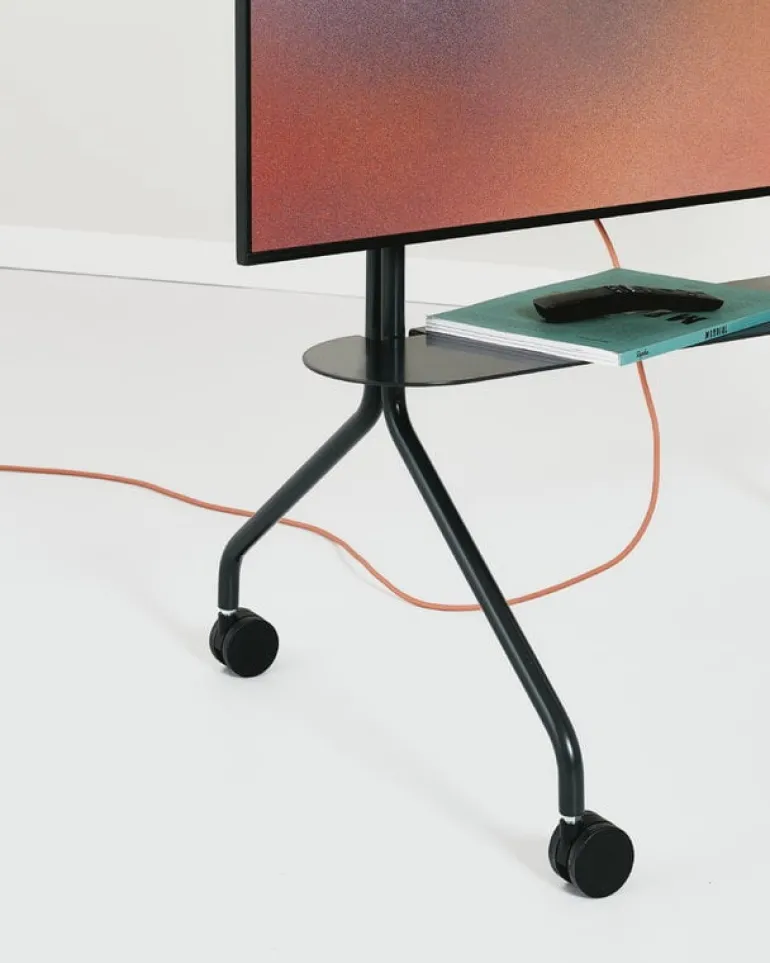 Pedestal Moon Rollin' TV stand, charcoal