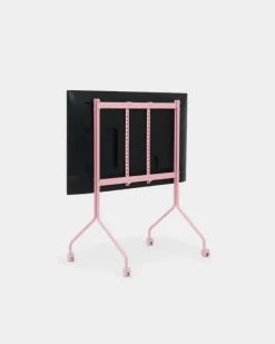 Pedestal Moon Rollin' TV stand, bubble gum