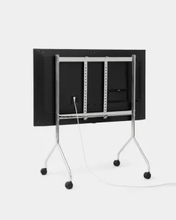 Pedestal Moon Rollin' TV stand, chrome