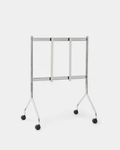 Pedestal Moon Rollin' TV stand, chrome