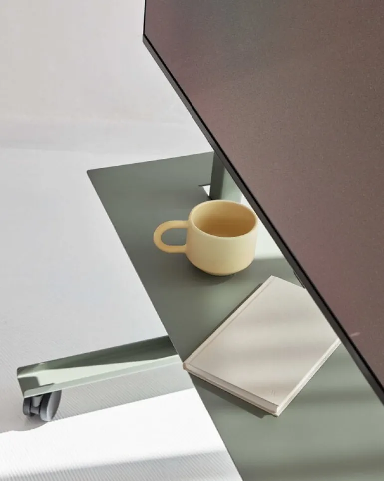 Pedestal Straight Rollin' TV stand, mossy green