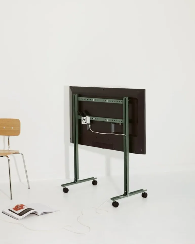 Pedestal Straight Rollin' TV stand, mossy green