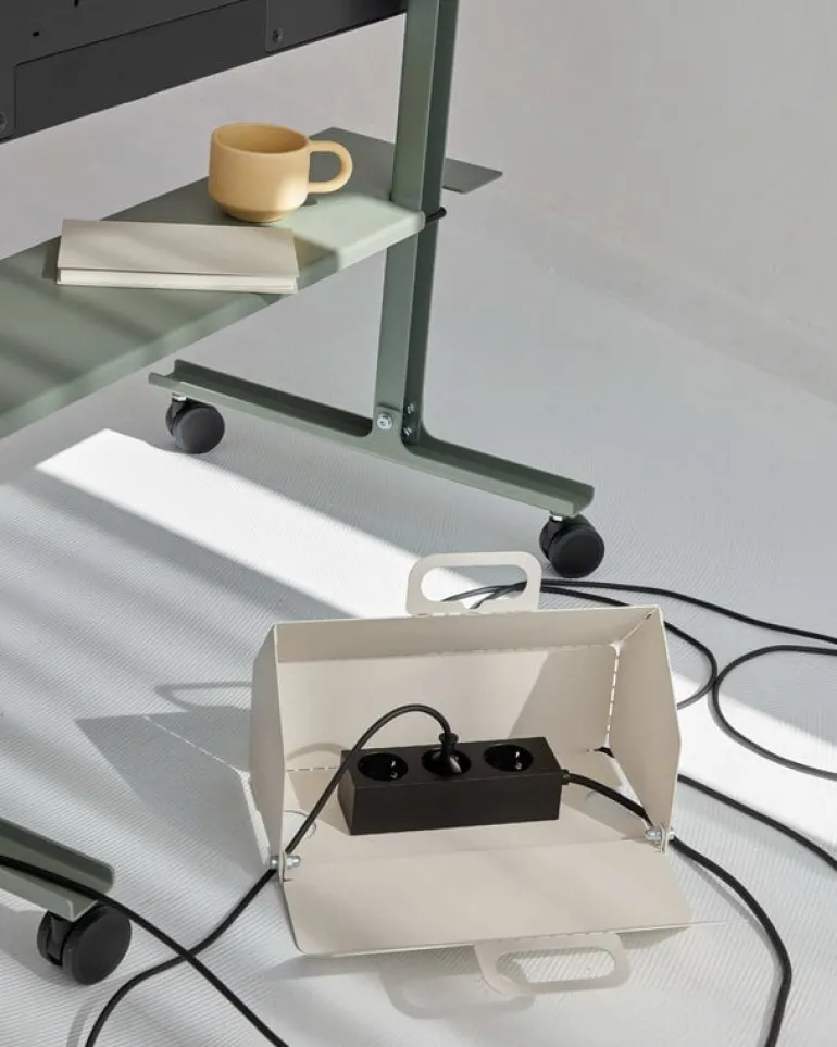 Pedestal Straight Rollin' TV stand, mossy green