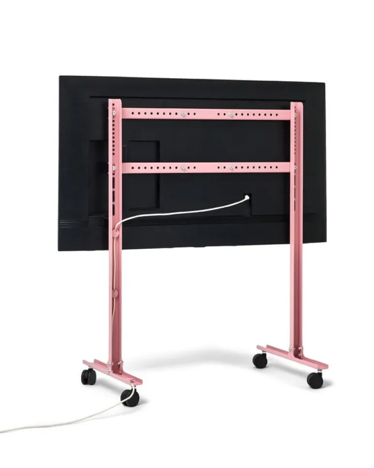 Pedestal Straight Rollin' TV stand, bubble gum
