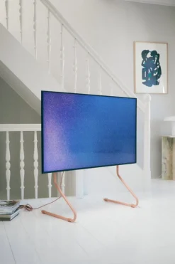 Pedestal Sway TV stand, dusty rose