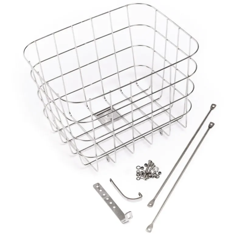 Pelago Bicycles Stainless Front Basket, polished stainless steel