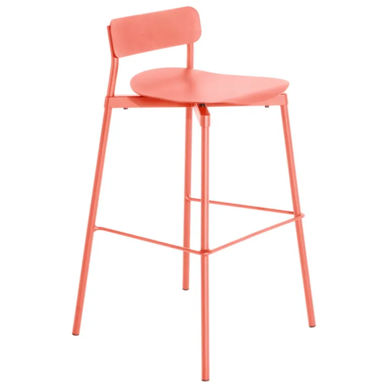 Petite Friture Fromme bar stool, 75 cm, coral