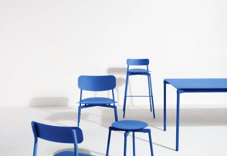 Petite Friture Fromme bar stool, 75 cm, blue