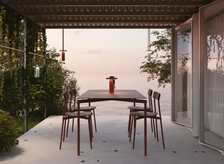 Petite Friture Fromme chair, brown red