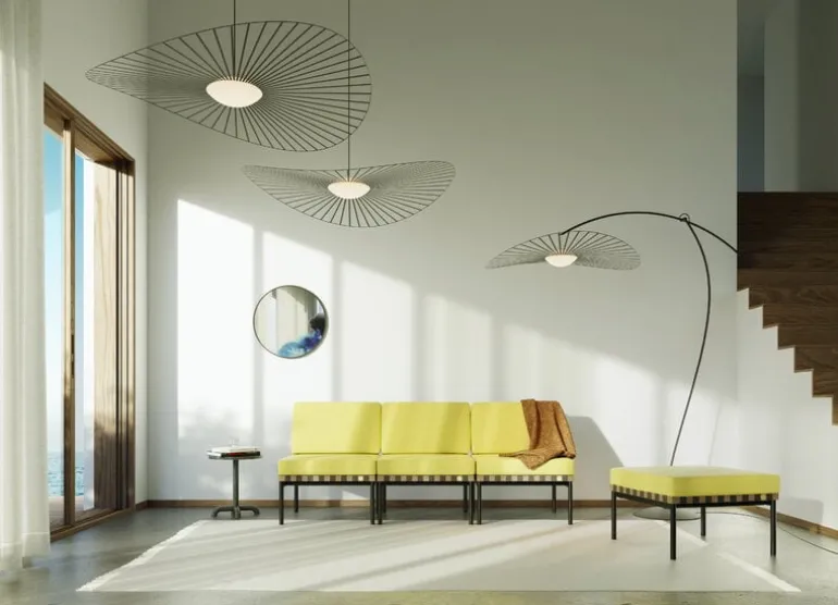 Petite Friture Vertigo Nova pendant, 190 cm, black - white glass