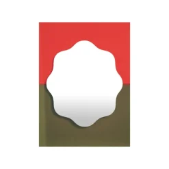 Petite Friture Wander mirror, 40 x 55 cm, vermilion - khaki