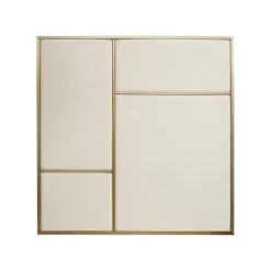 PLEASE WAIT to be SEATED Nouveau Pin board, medium, brass - natural canvas