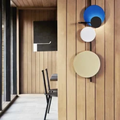 PLEASE WAIT to be SEATED Planet wall lamp, blue