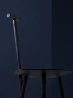 PLEASE WAIT to be SEATED Spade chair, navy blue