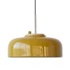 PLEASE WAIT to be SEATED Podgy pendant, turmeric yellow