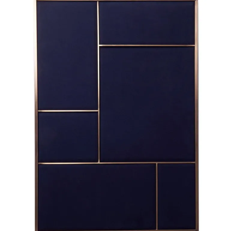 PLEASE WAIT to be SEATED Nouveau Pin board, large, brass - blue