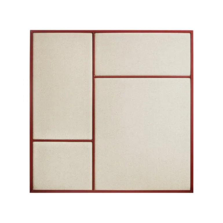 PLEASE WAIT to be SEATED Nouveau Pin board, medium, basque red - natural canvas