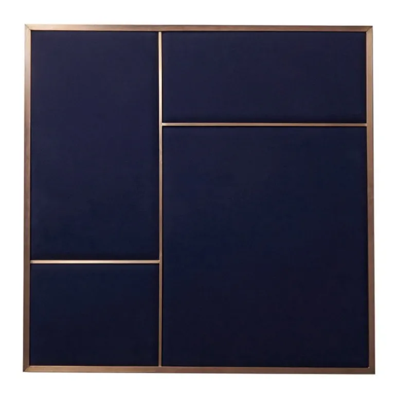 PLEASE WAIT to be SEATED Nouveau Pin board, medium, brass - blue