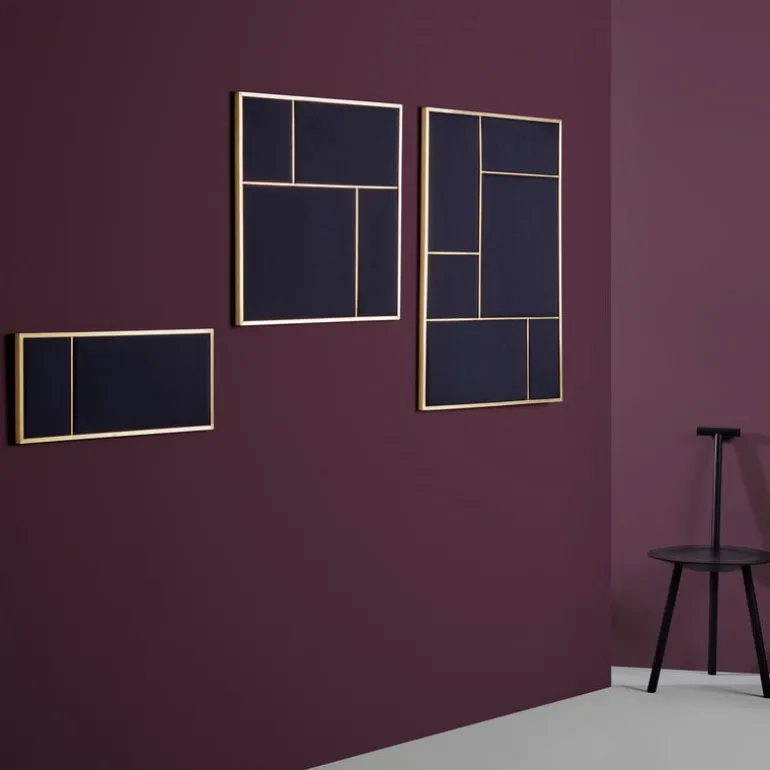 PLEASE WAIT to be SEATED Nouveau Pin board, medium, brass - blue