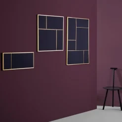 PLEASE WAIT to be SEATED Nouveau Pin board, small, brass - blue