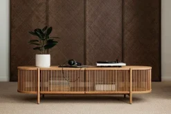 Poiat Bastone low sideboard with doors, oak