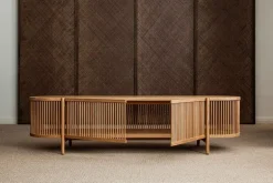 Poiat Bastone low sideboard with doors, oak