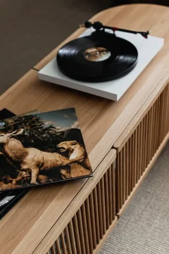 Poiat Bastone low sideboard with doors, oak