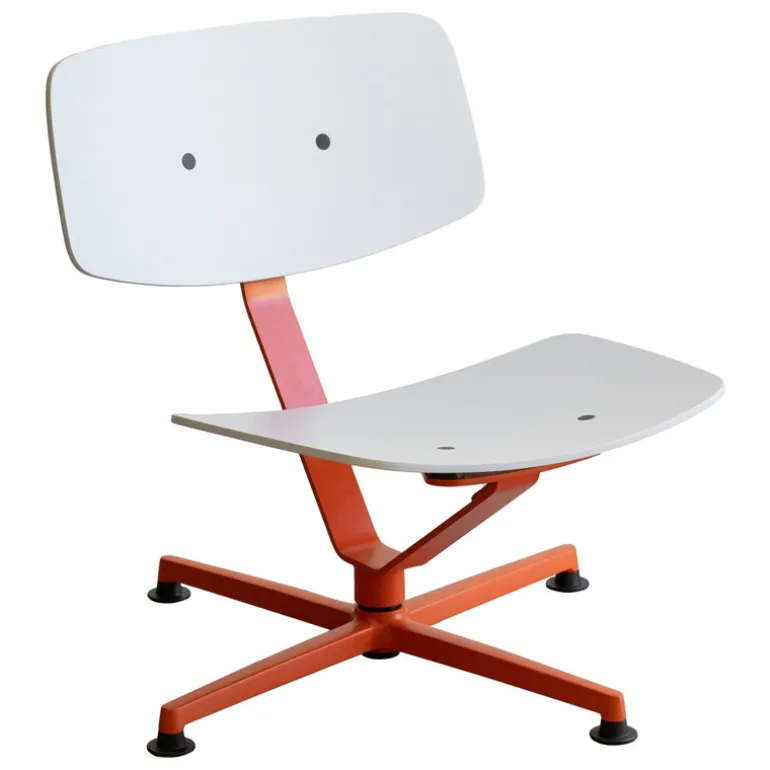Raawii Arba lounge chair, plywood, orange - light grey