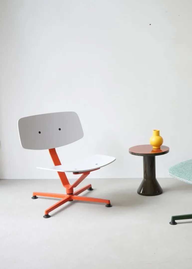 Raawii Arba lounge chair, plywood, orange - light grey