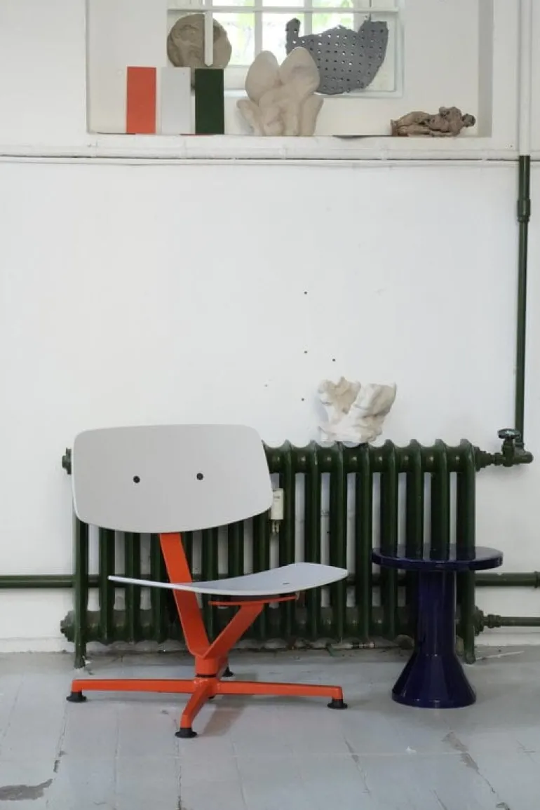 Raawii Arba lounge chair, plywood, orange - light grey