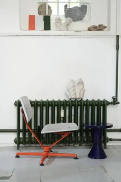 Raawii Arba lounge chair, plywood, orange - light grey