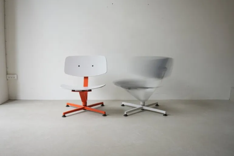 Raawii Arba lounge chair, plywood, orange - light grey