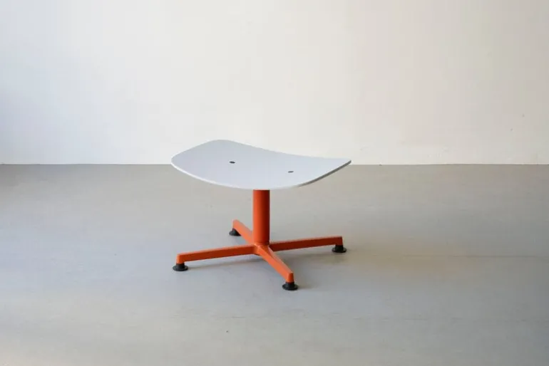 Raawii Arba ottoman, plywood, orange - light grey