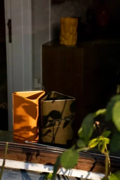 Raawii Canvas vase, large, umami yellow