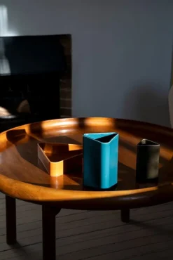 Raawii Canvas vase, large, peacock blue