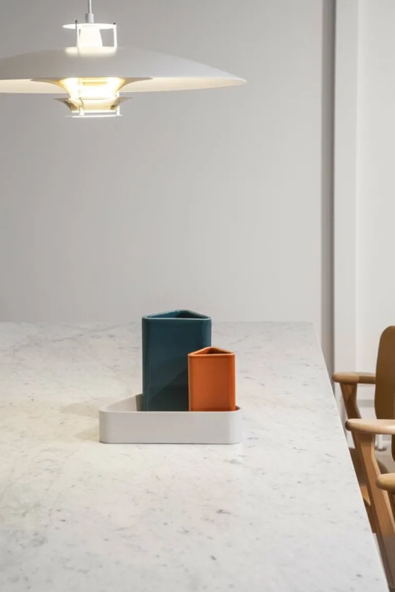 Raawii Canvas vase, large, peacock blue