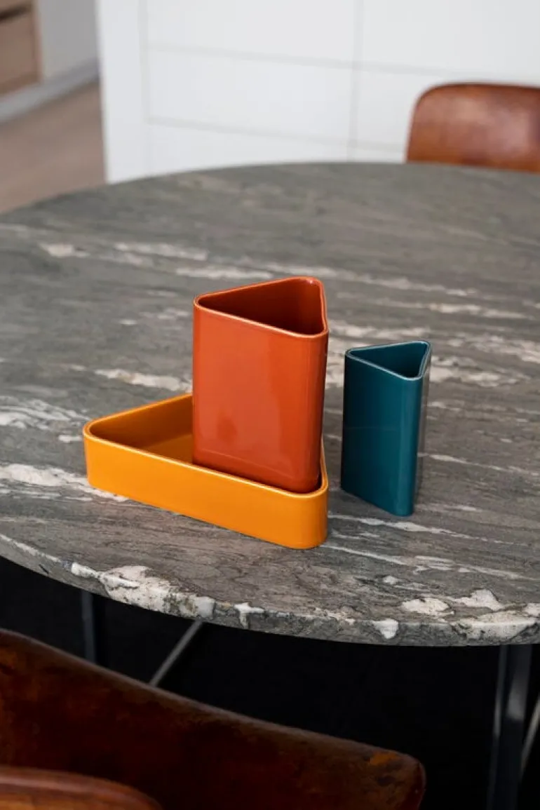 Raawii Canvas vase, small, peacock blue